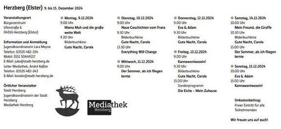 Programm Kinderfilmfest 2024 in Herzberg