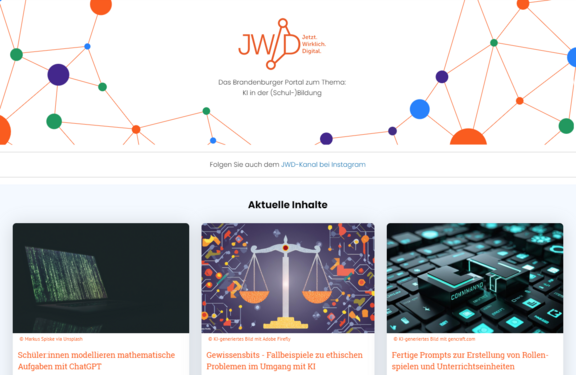 Screenshot der JWD-Seite