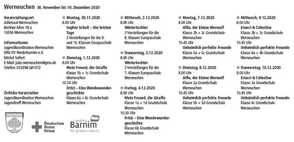 Programm Kinderfilmfest 2020 - Werneuchen