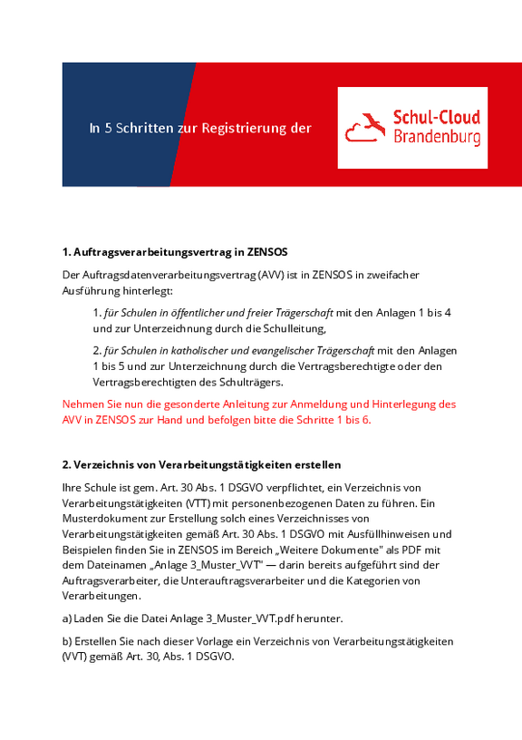 In 5 Schritten zur Registrierung der Schul-Cloud Brandenburg