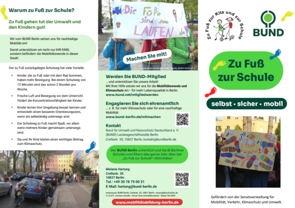 Flyer zu Fu&szlig; zur Schule