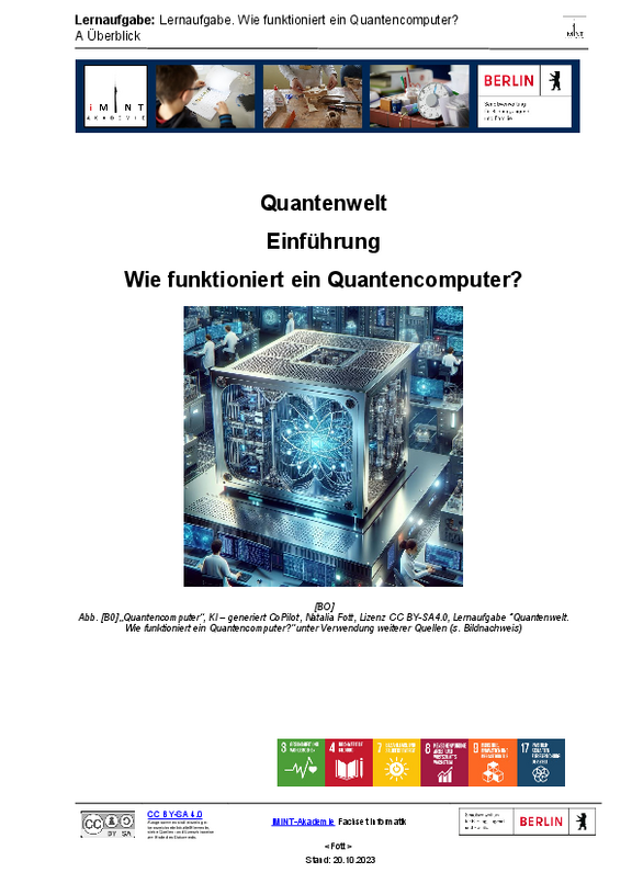 Lernaufgabe. Wie funktioniert ein Quantencomputer?