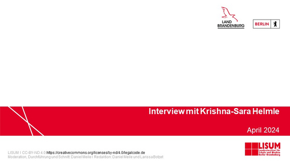 Titelfolie des Interviews mit Titel und Jahr