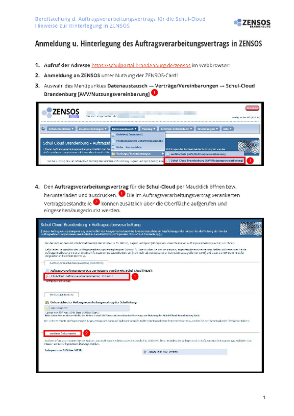 Anleitung Upload AVV (Zensos)