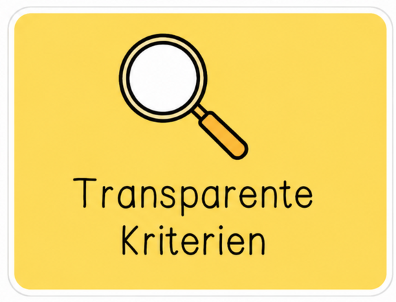 Icon f&uuml;r Transparente Kriterien, dargestellt ist eine Lupe