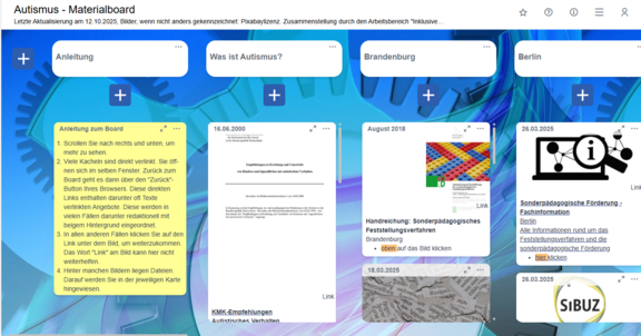 Screenshot des Informationsboards
