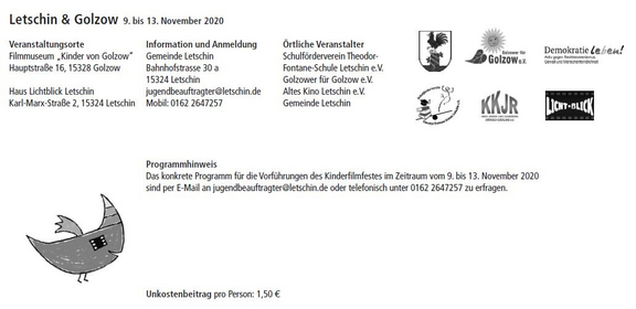 Programm Kinderfilmfest 2020 - Letschin & Golzow