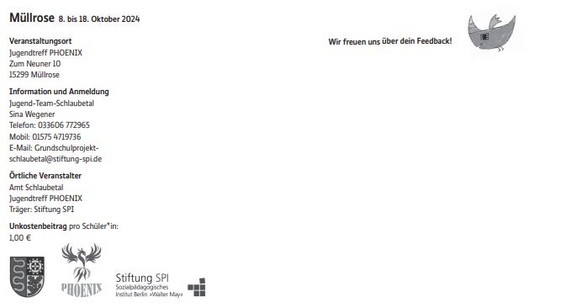 Programm Kinderfilmfest 2024 in Müllrose
