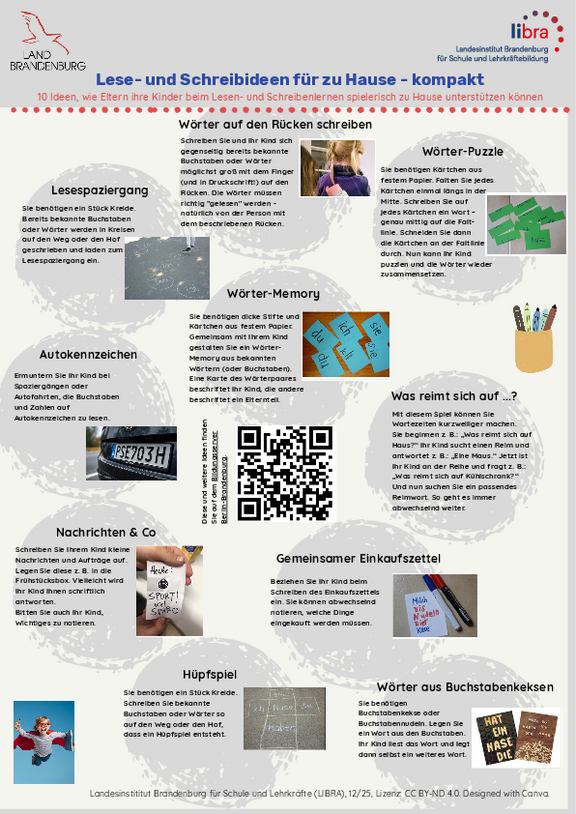 Materialien - Lese- und Schreibideen für zu Hause Materialien - Lese- und Schreibideen für zu Hause