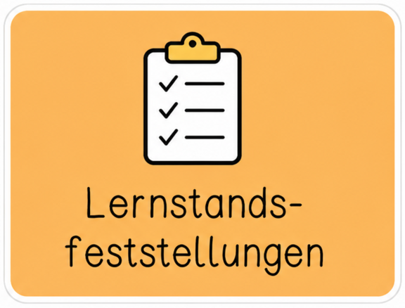 Icon f&uuml;r Lernstandsfeststellung, dargestellt ist eine Liste mit abgehakten Aufgaben