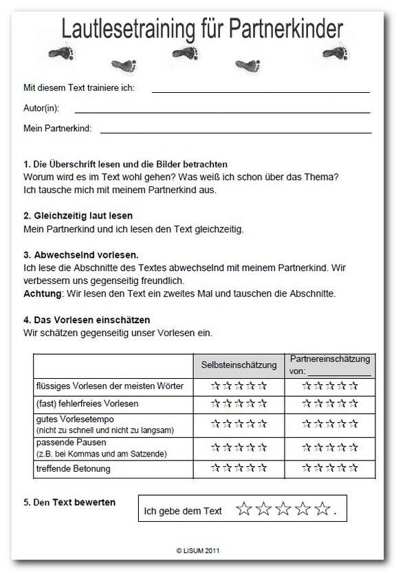 Lautlese-Training für Partnerkinder