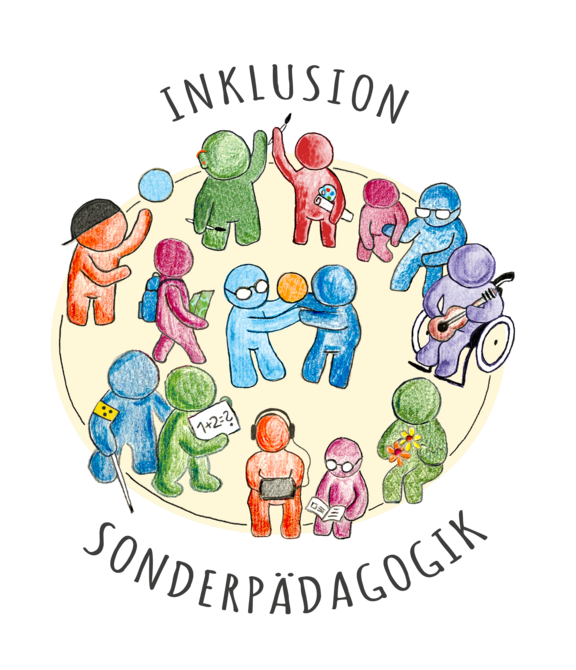 Bunte Figuren im Kreis, die Vielfalt symbolisieren