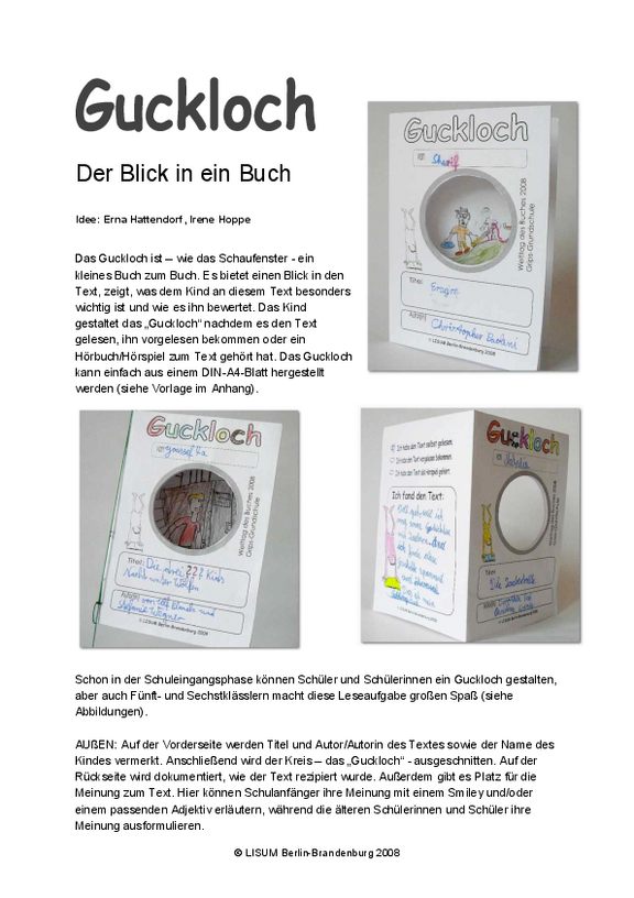 Guckloch - Konzept mit Kopiervorlage
