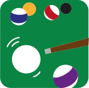 Eine angesto&szlig;ene Billardkugel bringt weitere in Bewegung.